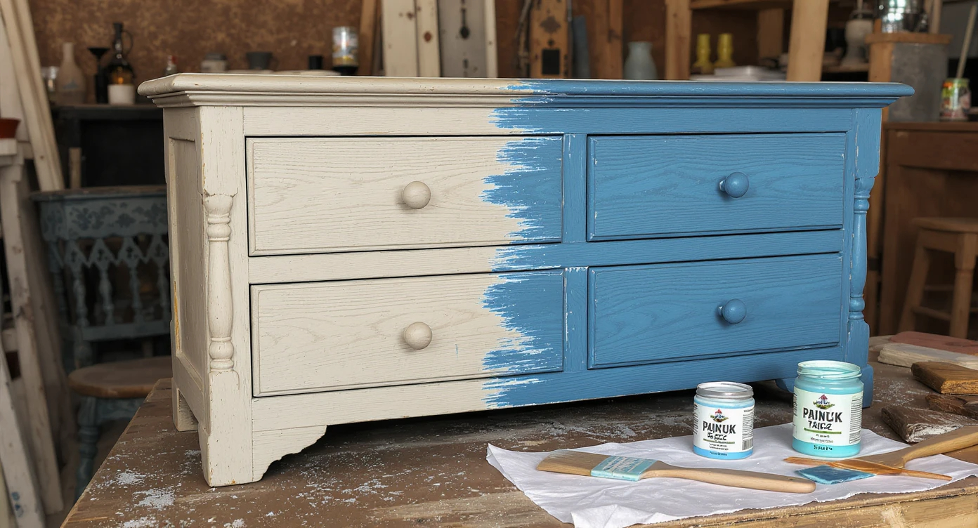 Cómo usar pintura a la tiza (chalk paint) en muebles de madera vintage