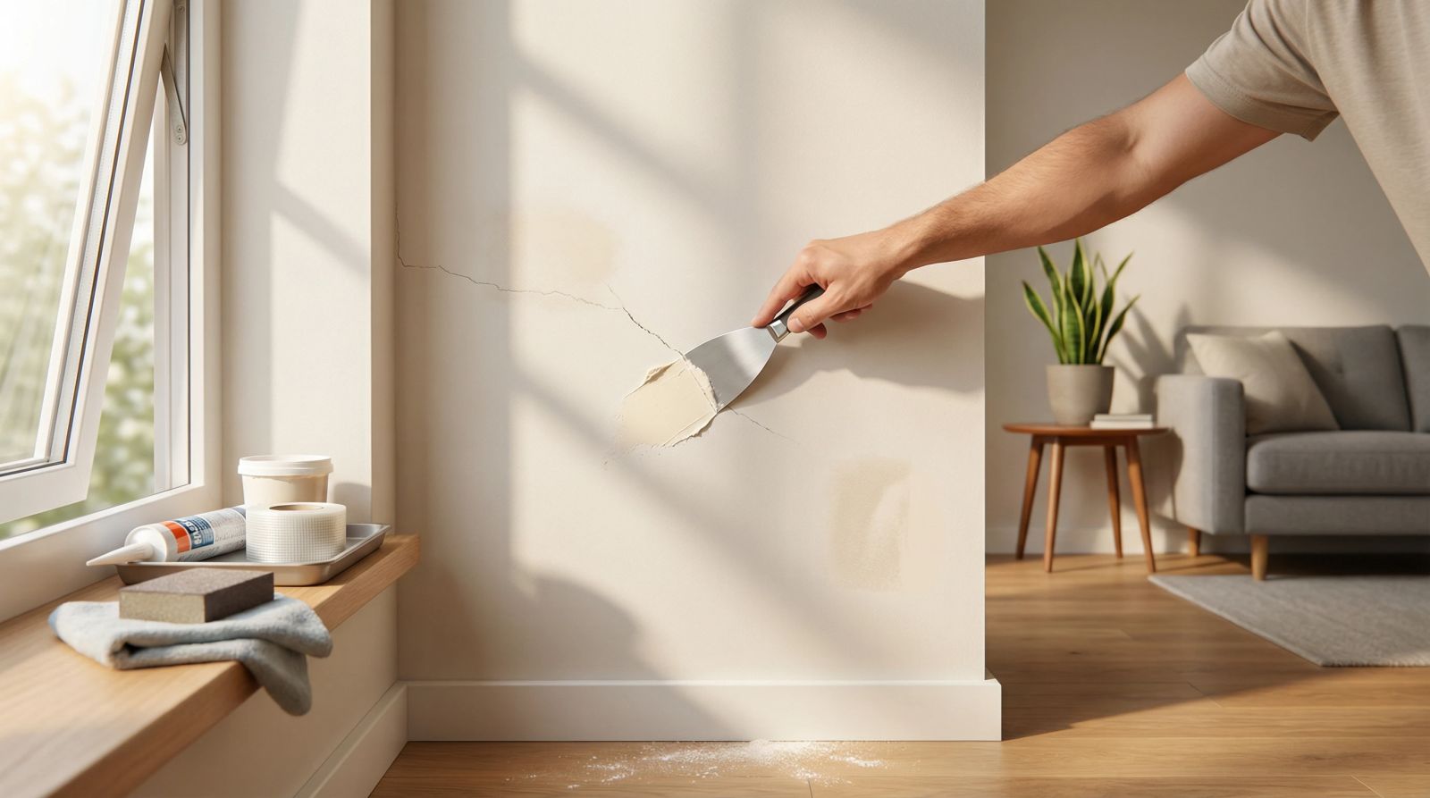 Cómo arreglar pequeñas grietas en la pared antes de pintar