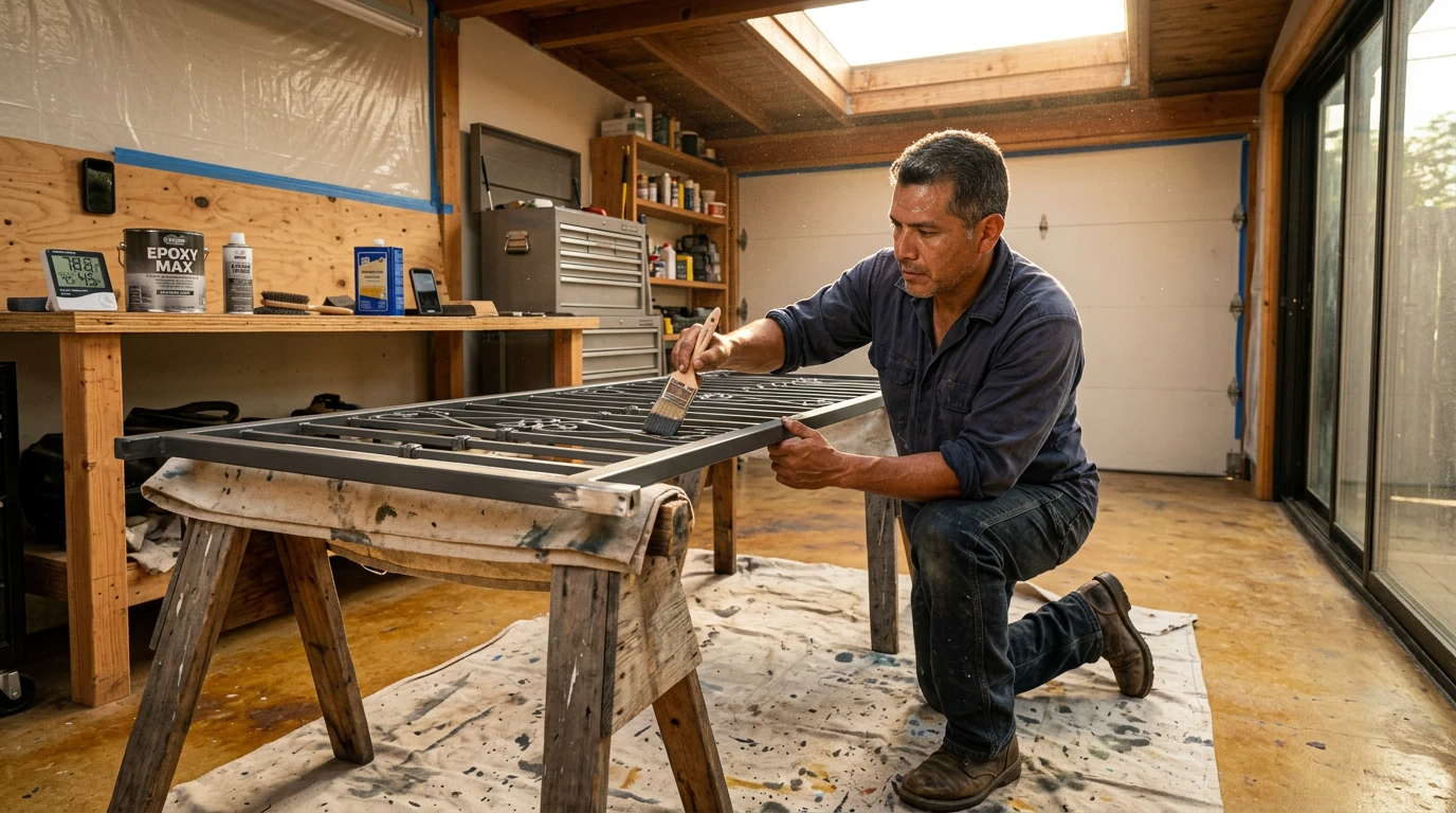 Pintar barandilla de aluminio que está en el exterior